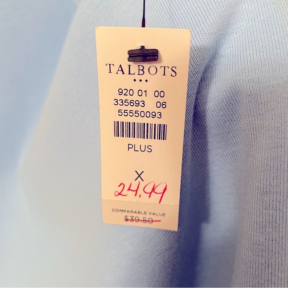NWT Talbots Pima Cotton Bateau-Neck 3/4 Sleeve Tee, Size X - Picture 5 of 7